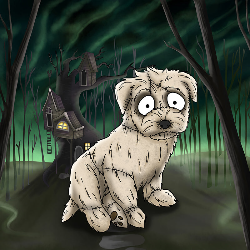 Custom spooky style pet Nightmare Portrait