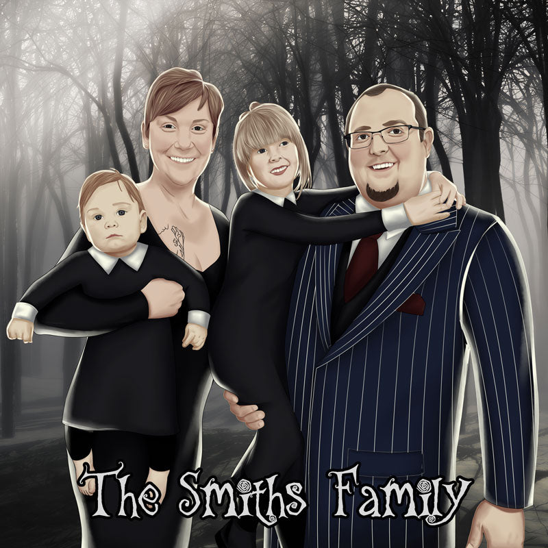 Addams Family style family Portrait | HD Digital Portrait!