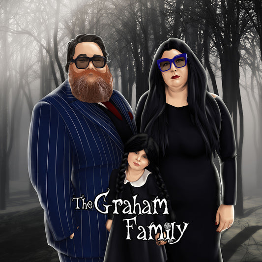 Addams Family style family Portrait | HD Digital Portrait!