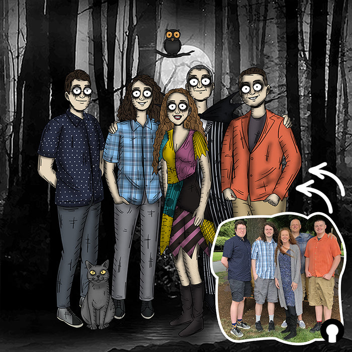 The Nightmare Portrait | Tim Burton style portrait